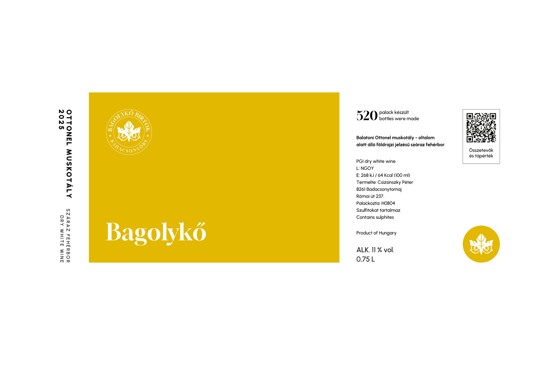 Bagolykő címke közelről