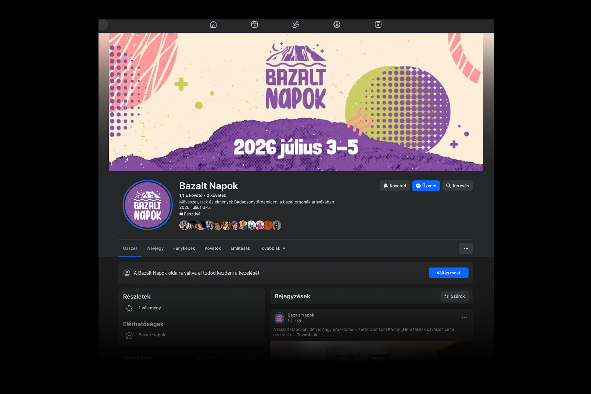 Bazalt Napok program / nyomtatvány